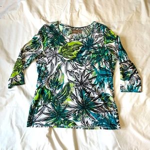 Chicos 1. Leaf print blouse